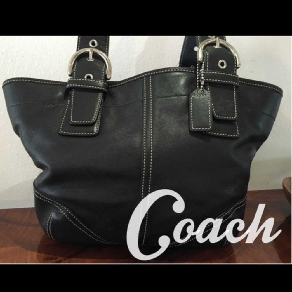 Coach Black Leather Shoulder Bag